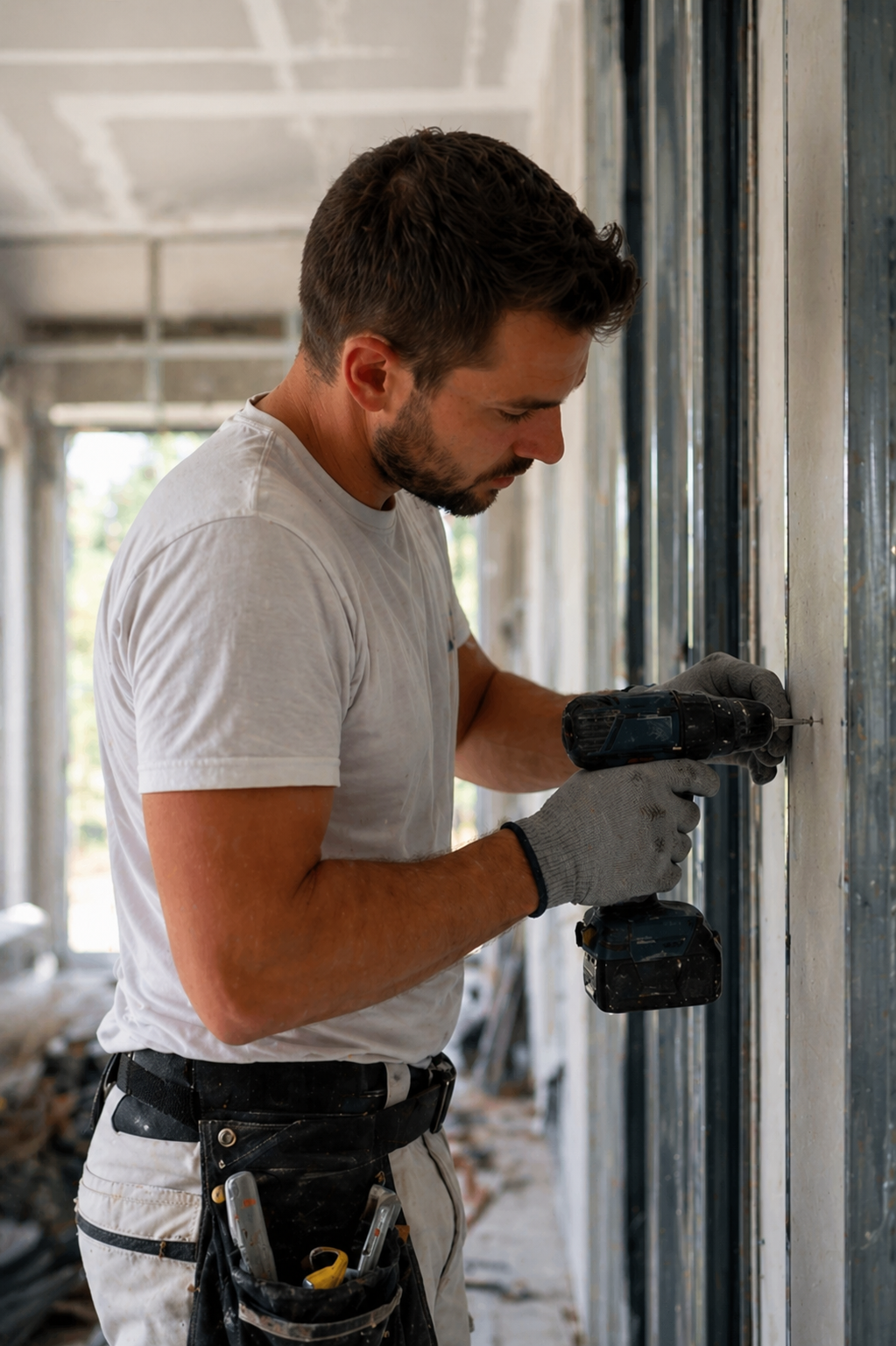 Trockenbau München Arbeiter bei Innenausbau und Renovierung
