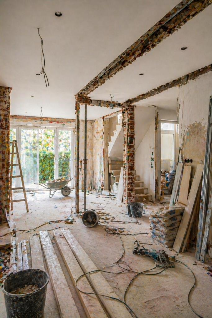 Hausrenovierung München Baustelle Innenausbau Arbeiten Einfamilienhaus Umbau