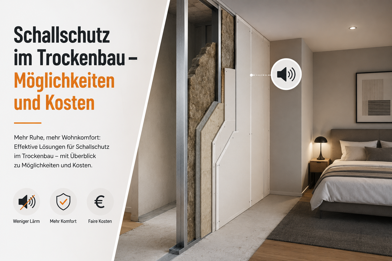 Schallschutz im Trockenbau – Möglichkeiten und Kosten